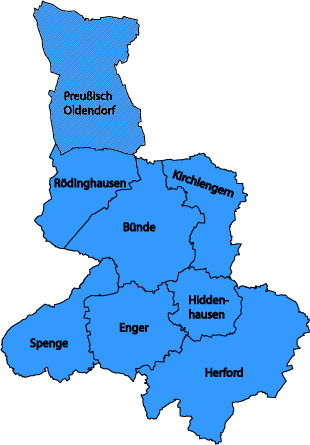 Karte Versorgunggebiet WBV Kreis Herford-West