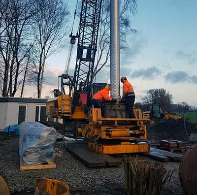 Der neue Trinkwasserbrunnen 7b wird gebohrt  - WBV Kreis Herford-West